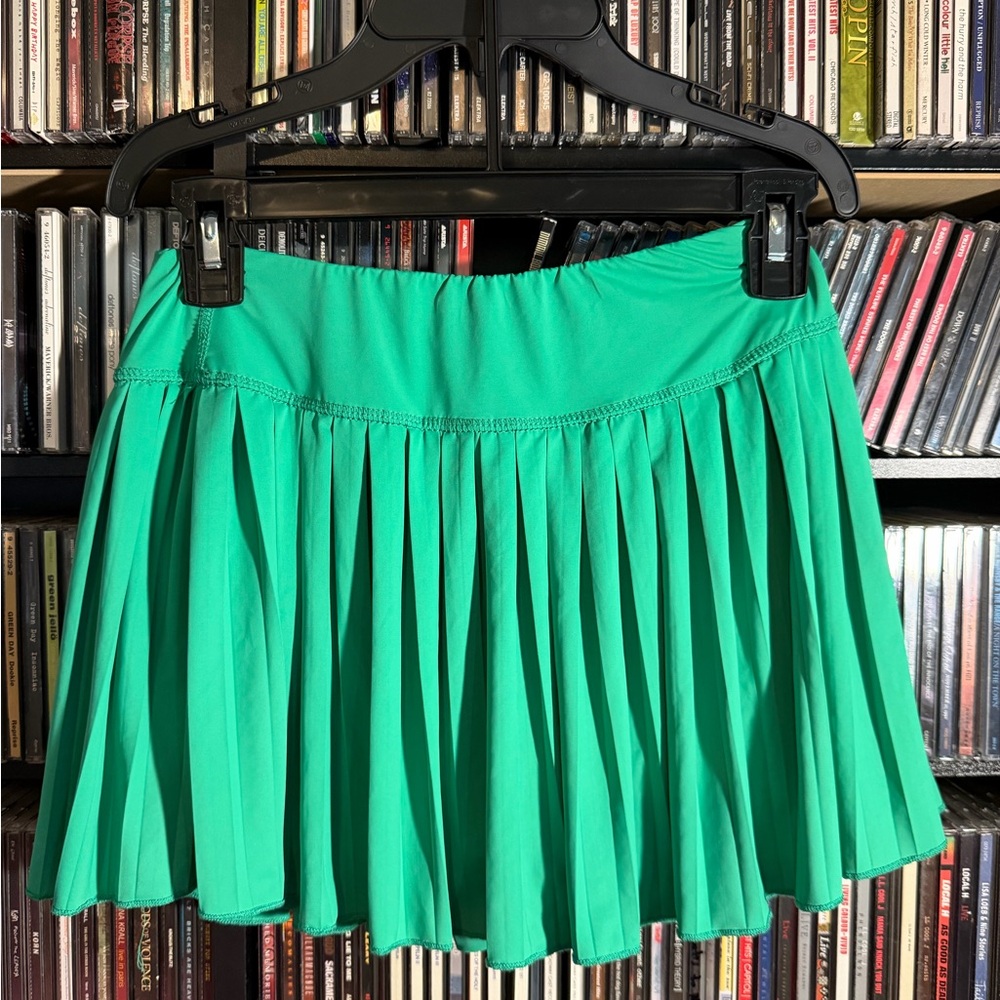 No Comment Preppy Green Pleated Women's Athletic Skort